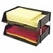 Deflecto 582704 Industrial tray, stacking, extra-wide, side load, black, 2 trays, 4 risers/set