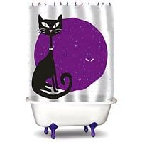 Retro Black Cat Shower Curtain