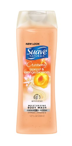 Suave Naturals Moisturizing Body Wash, Creamy Apricot & Orange Blossom, 12 Ounce Bottle (Pack of 6)
