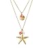 INPINK Fashion Jewelry Mykonos Starfish and Sand Dollar Pendant Necklace and Earrings Set