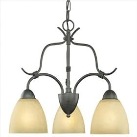 Limestone Chandelier in Painted Bronze and Wrought Iron Lighting Type: Non-Energy Star by Thomas Lighting