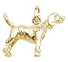 beagle38 - Beagle Dog Charm In 14kt Gold