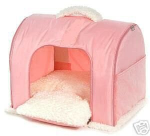 Childrens Toyshop  Pet Supplies : Precious Babe Pink Dog Kennel Crate and Bed