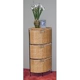 3 Drawer Wicker Corner Chest (Wicker /Metal) (35.25H x 12.25W x 12.25D)