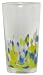 Hand Blown Glass with Yellow and Blue Decorated Tumbler Glass 6"H Set of Four