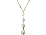 Freshwater White Pearl Journey Pendant in 14K Yellow Gold with Chain