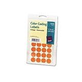 Avery Print/Write Self-Adhesive Removable Labels, 0.75 Inch Diameter, Orange, 1008 per Pack (05465)