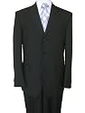 Italian Style Mens Suit Hand Tailored Classic Solid Black