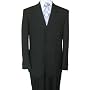 Italian Style Mens Suit Hand Tailored Classic Solid Black