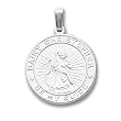 24in Rhodium-plated Large Round St. Christopher Medal Necklace