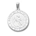 24in Rhodium-plated Large Round St. Christopher Medal Necklace