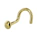 Jewelry : Solid 14KT Yellow Gold DOME Nose Ring