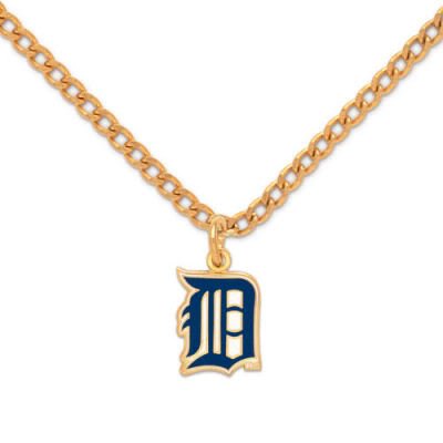 Detroit Tigers Chain Necklace and Enameled Pendant MLB Baseball Sports Team Logo