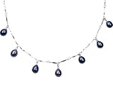 Freshwater Black Pearl 7-7.5mm Necklace in Sterling Silver