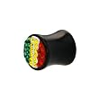00 Gauge Austrian Crystal Rasta Saddle Plug