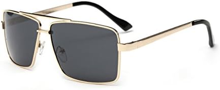 Dreamviva® Metal Frame Driving Anti-Glare UV Protected Polarized Sunglasses (golden frame/1, 56)