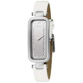 DKNY NY3794 Ladies Stainless Steel Case on White Leather Strap Watch