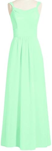 ModernBride Elegant Chiffon Backless Sleeveless Long Prom Dresses Size 8 US Mint