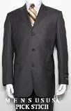 Detail Pick Stich Laple Charcoal Gray (Dark) 3 Buttons Mens 100% Wool Super 150's Worsted Light