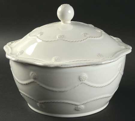Juliska Ceramics Berry & Thread-Whitewash 2 Quart Round Covered Casserole, Fine China Dinnerware