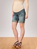 A Pea in the Pod Collection: True Religion Riley Secret Fit Belly 5 Pocket Destruction Maternity Bermuda Shorts
