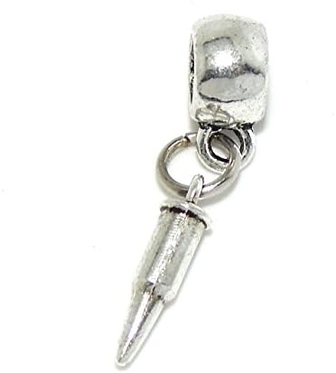 Jewelry Monster Dangling "Bullet" Charm Bead for Snake Chain Charm Bracelet