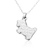 White Crystal Dog Bone Pewter Pendant 15" Chain Necklace with 2" Extension