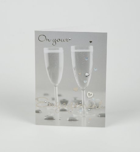 image :Champagne Flutes Engagement Card