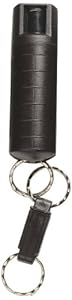 SABRE RED Police Strength Pepper Spray - Compact, Black Case with Quick Release Key Ring & 25 shots, 5Xs more than the competition for max protection
