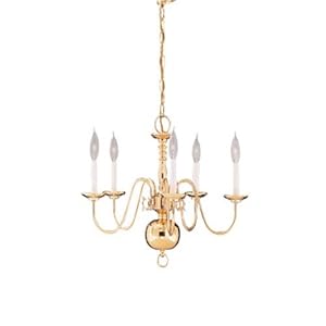 Candle Chandelier in Polished Brass