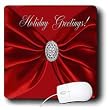 Beverly Turner Christmas Design - Christmas Red Sash, Holiday Greetings - Mouse Pads