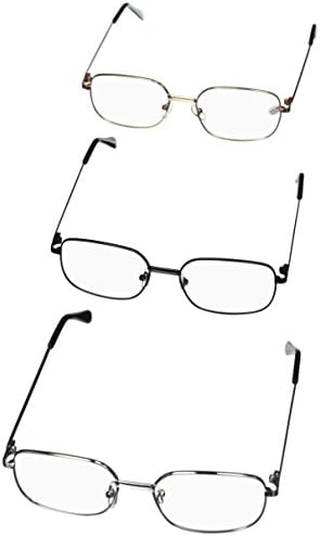 Reading Glasses 1.5 For Women & Man By See 626 - Alphareader 3 Pairs Value Packed Metal Readers- Unisex Reading Glasses - Black, Gray, Gold Reading Glasses