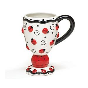 Adorable Ladybug Cappuccino Coffee Mug with Decorative Gift Box by Burton & Burton