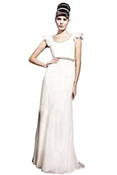 Maternity Mermaid Cap Sleeves Crystals Sequined Beaded Lace Applique Crystal Chiffon/Taffeta/Tulle Prom Dress 