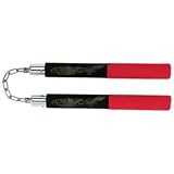 New Maxam Practice Nunchucks Foam Rubber Handles Chrome Chain 29-3/4inch Practical Stylish