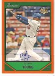 2007 Bowman Orange #229 Delwyn Young AU (RC) - Arizona Diamondbacks (RC - Rookie Card Parallel - Autographed Card - Serial #'d to 250) (Baseball Cards)