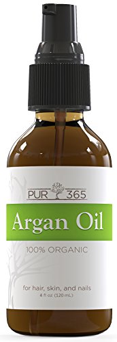 Pur365 Argan Oil For Face, Hair and Skin - BEST Moisturizer For Dry Skin - 100% Pure and Organic - Superb Natural Hair Care - 4 oz - 365 Day Guarantee