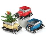 Set Of 3 Antique Car Flower Planters For Home Or Office Decor - B00157ZYMG