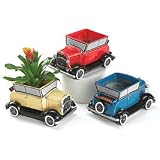 Set Of 3 Antique Car Flower Planters For Home Or Office Decor