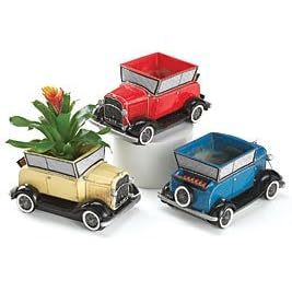 Set Of 3 Antique Car Flower Planters For Home Or Office Decor by Bedroom Sets