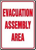 EVACUATION ASSEMBLY AREA 24 x 18 Aluminum Sign