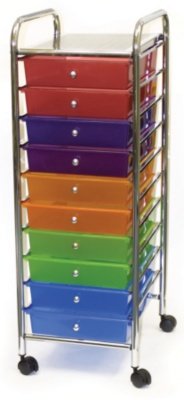 Rolling 10-Drawer Craft Organizer Cart - Multicolor