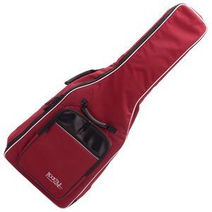 Rocktile Klassik-Gitarrentasche - gepolstert mit Rucksackgarnitur (Weinrot)