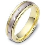 5mm Titanium & 14 Karat Yellow Gold SPINNING Diamond Wedding Band Ring