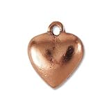 Patera Antique Copper Plated Pewter Heart 1/2 x 5/8 Inch