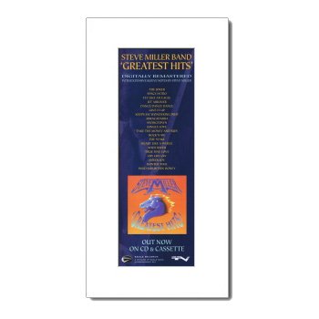 STEVE MILLER BAND Greatest Hits 15x8in Matted Music Print/Mini Poster - White