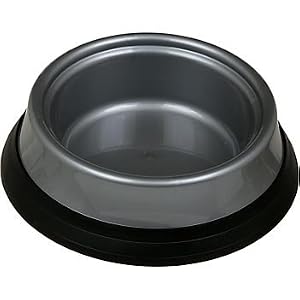PETCO Skid Stop Plastic Bowl in Silver, Medium