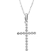 10K White Gold Diamond Cross Pendant Necklace