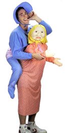 Childrens Toyshop  Third Party New : Baby on Grandma Fancy Dress Costume (adult size)