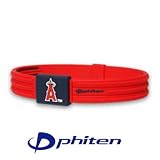 Phiten Los Angeles Angels of Anaheim Red MLB Authentic Collection Silicone-Titanium S-Type Bracelet